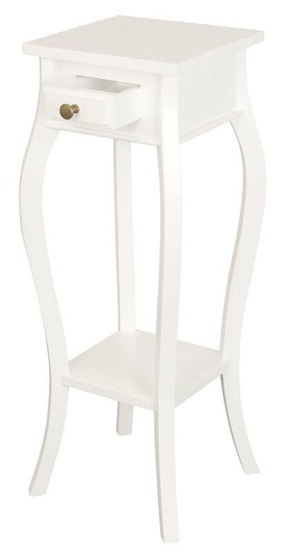 1 Drawer Cabriol Leg Plant Stand (White) - John Cootes