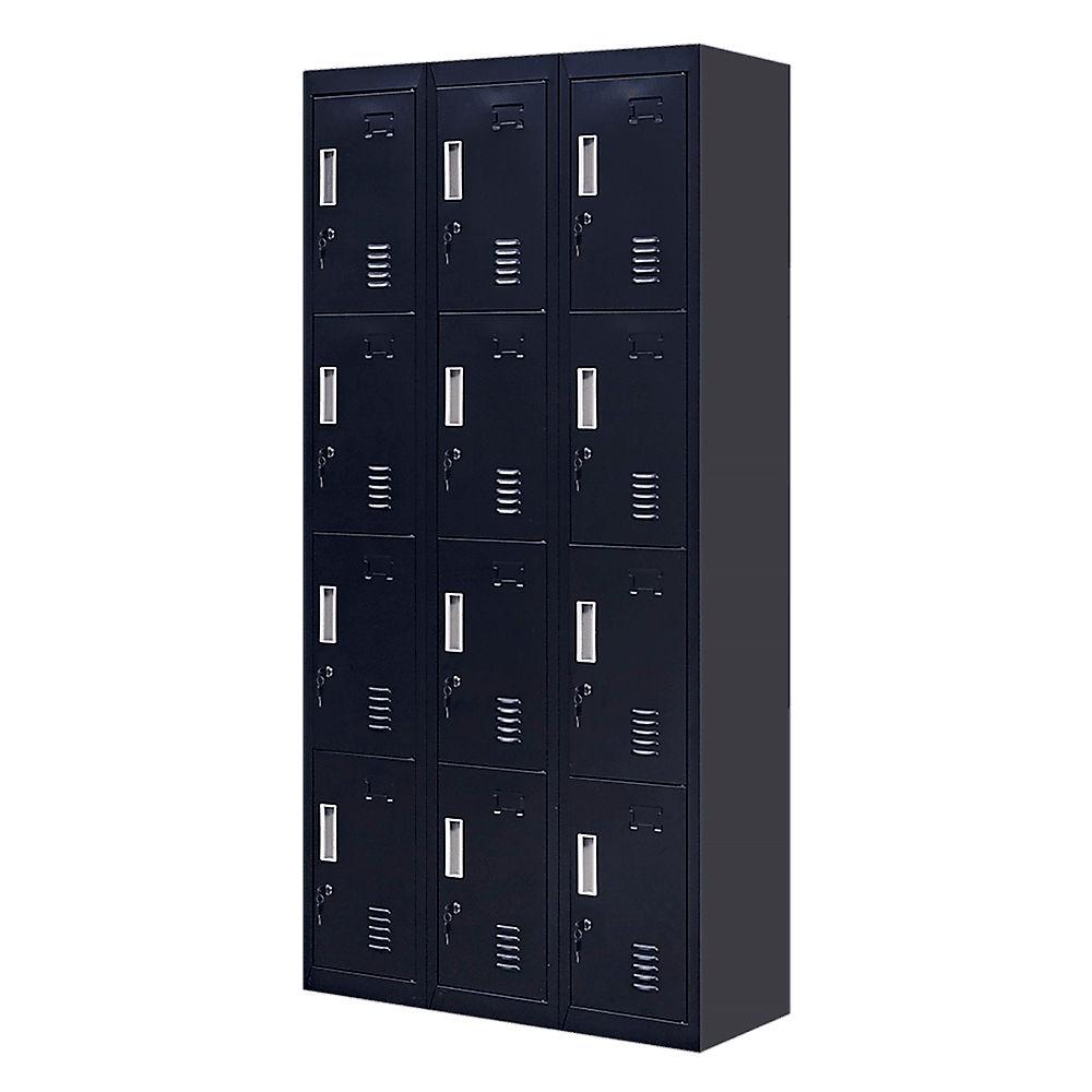 12 Door Locker - Office/Gym - Black - John Cootes