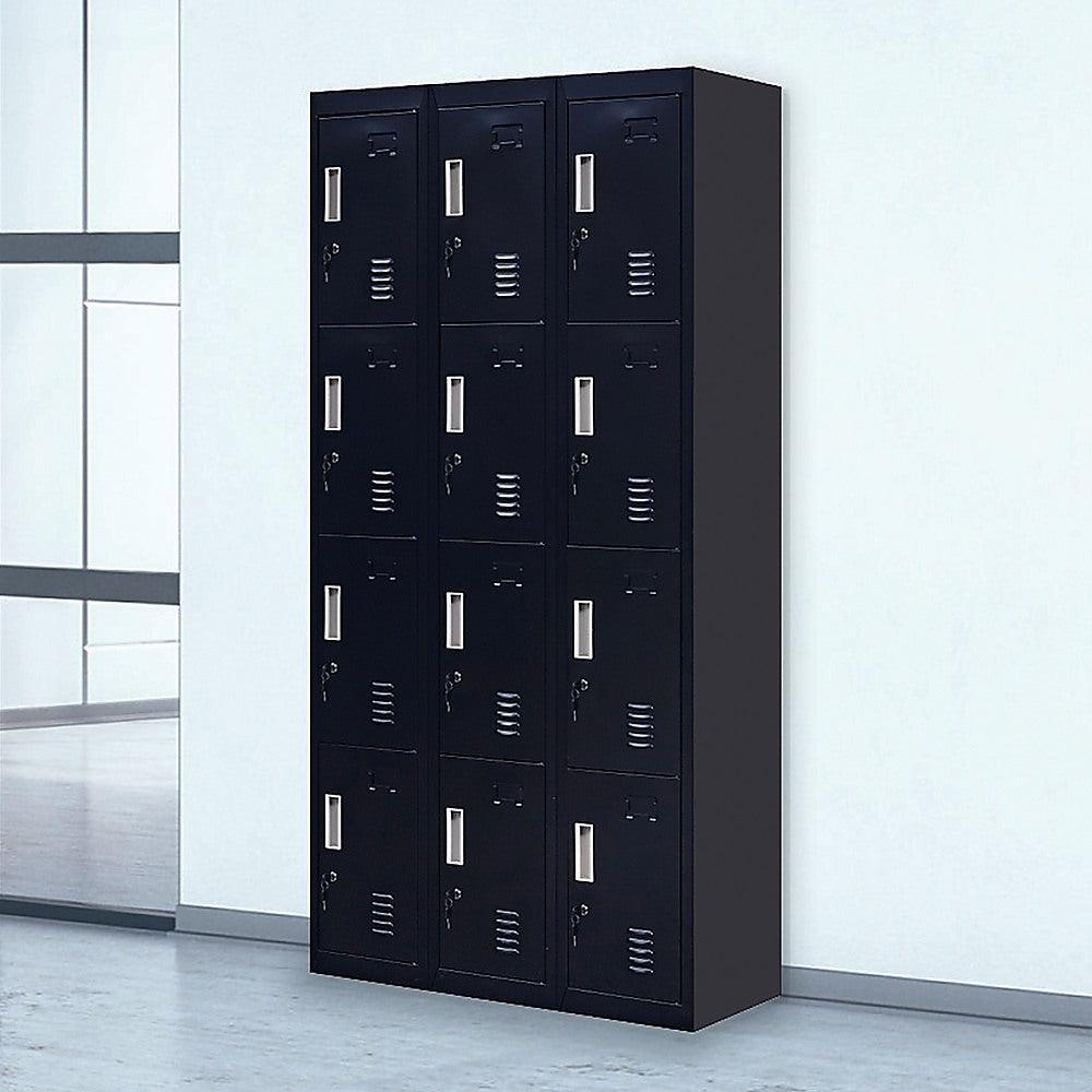 12 Door Locker - Office/Gym - Black - John Cootes