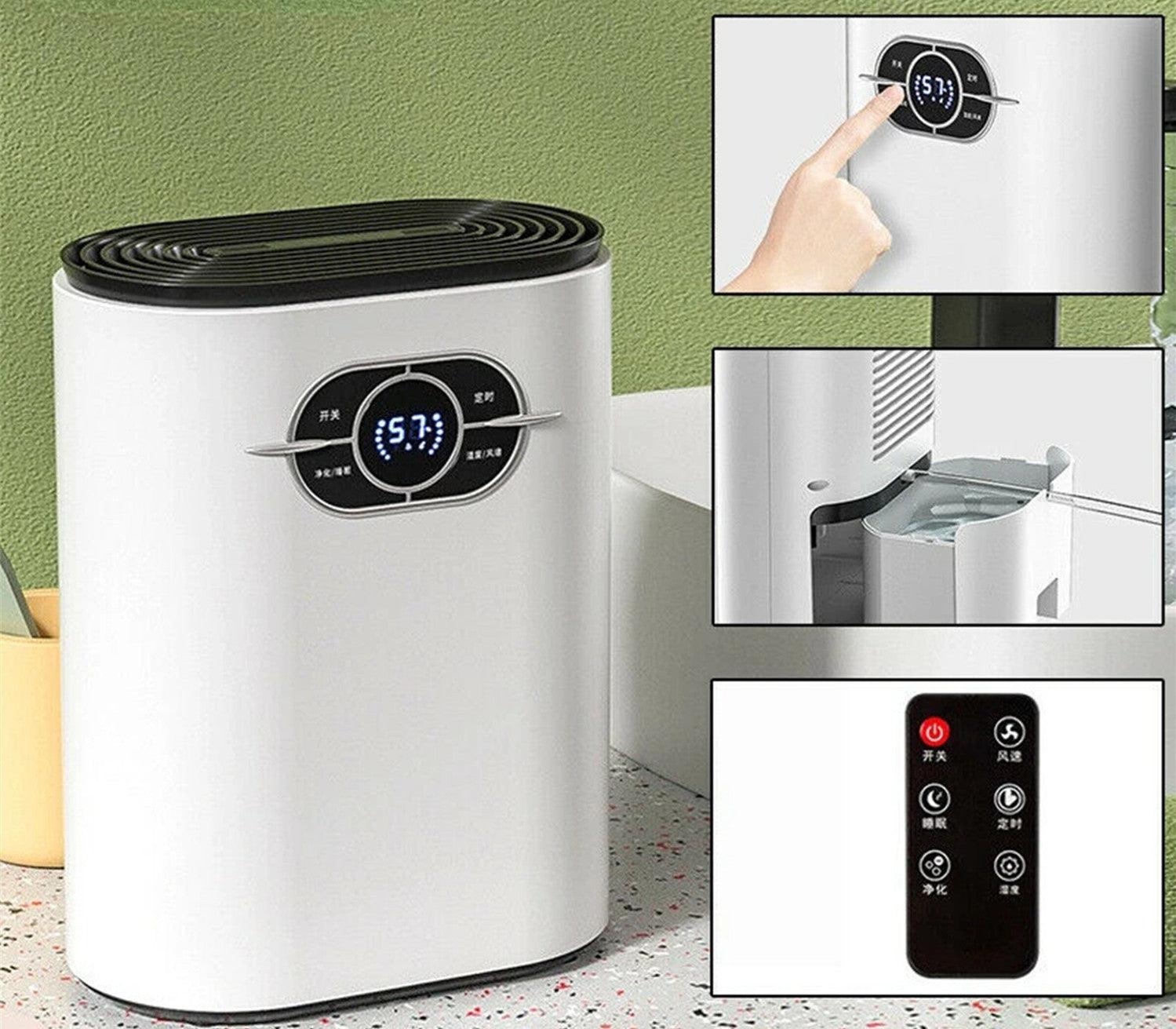 1200ML Mini Dehumidifier LED Display Air Dryer Moisture Absorber Machine - John Cootes