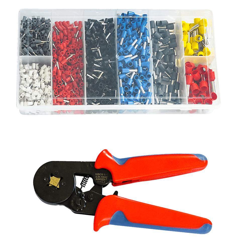 1200Pcs Bootlace Ferrule Crimper kit 0.25-10mm2 Cord End Ratchet Crimping Tool - John Cootes