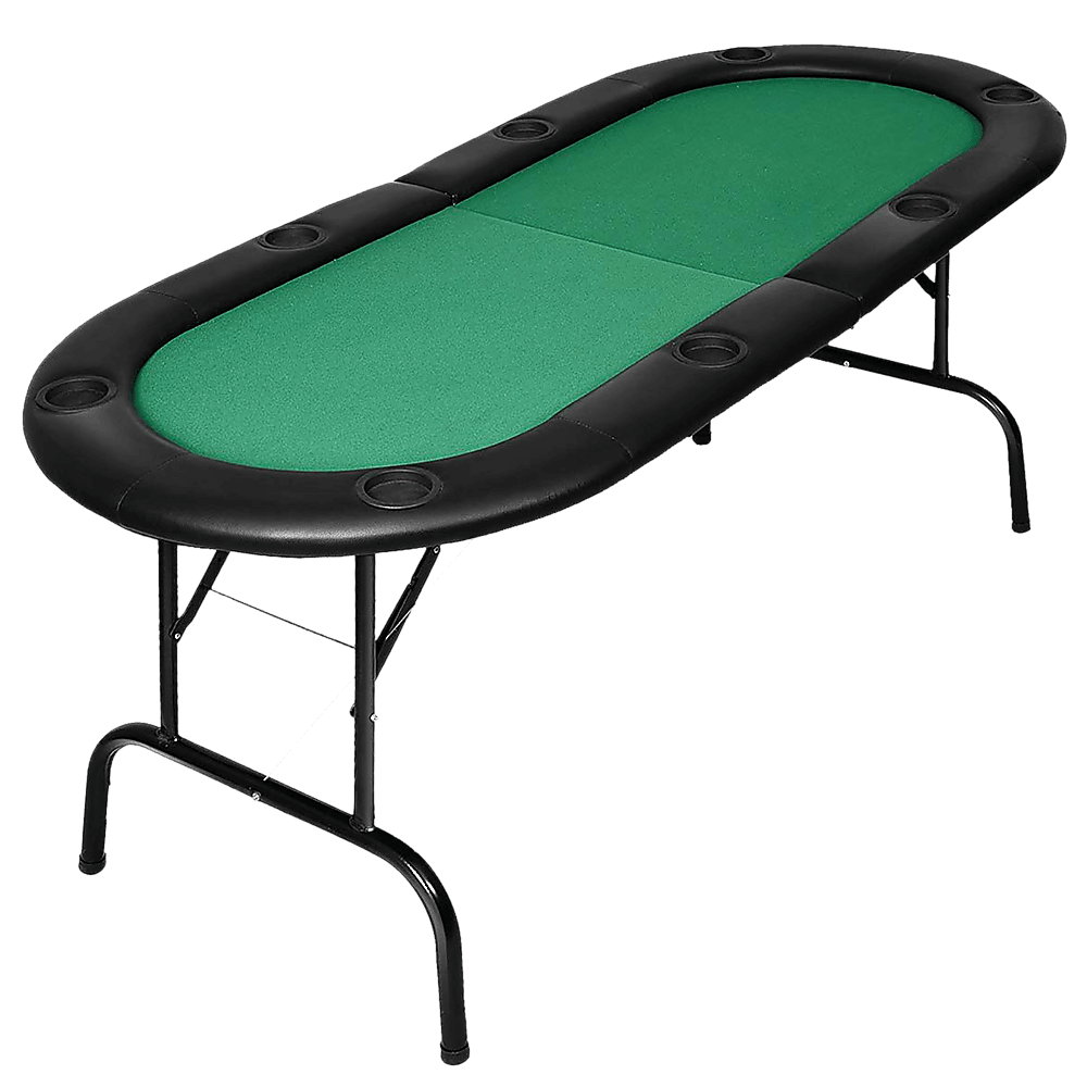 185cm 8 Player Folding Poker Blackjack Table with Cup Holder - John Cootes