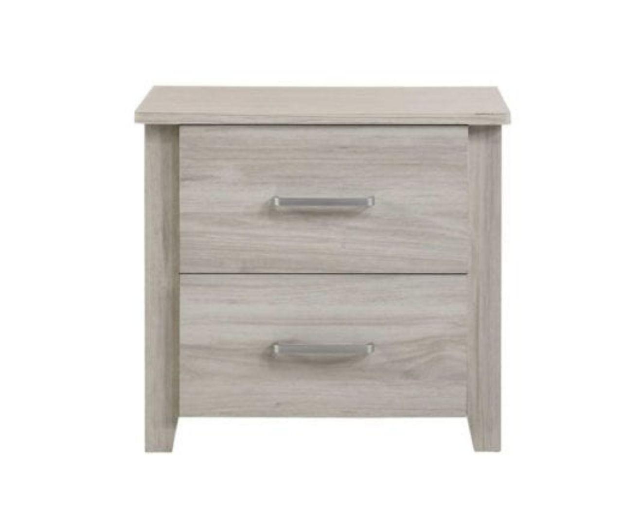 2 Drawers Bedside Table In White Oak - John Cootes
