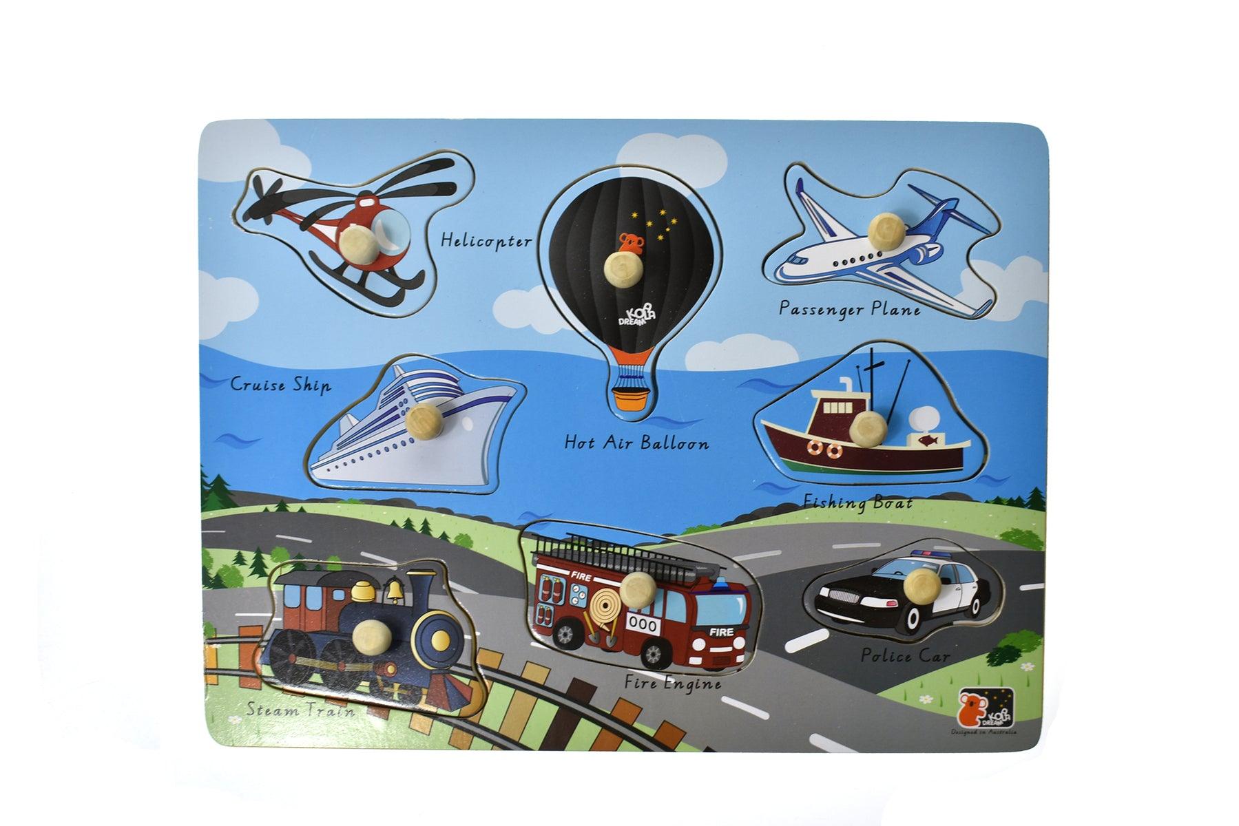 2 IN 1 TRANSPORT PEG PUZZLE - John Cootes