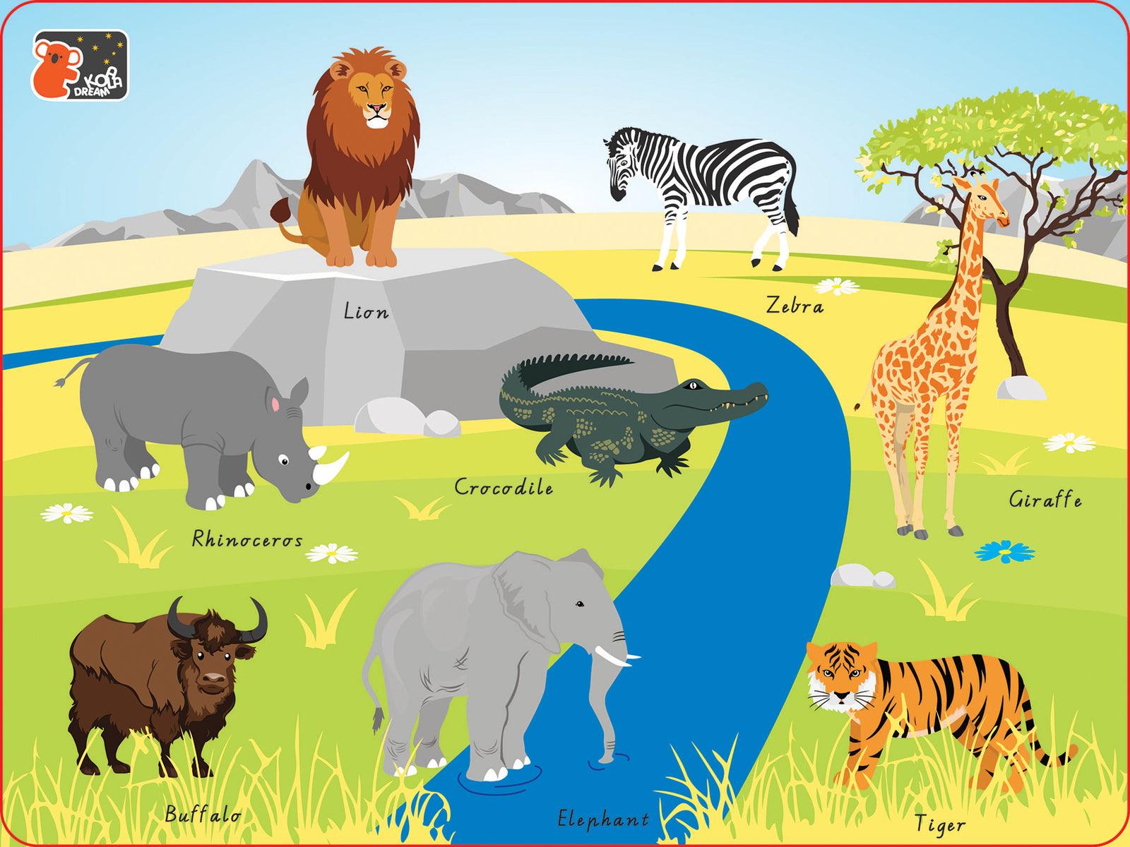 2 IN 1 WILD ANIMAL PEG PUZZLE - John Cootes