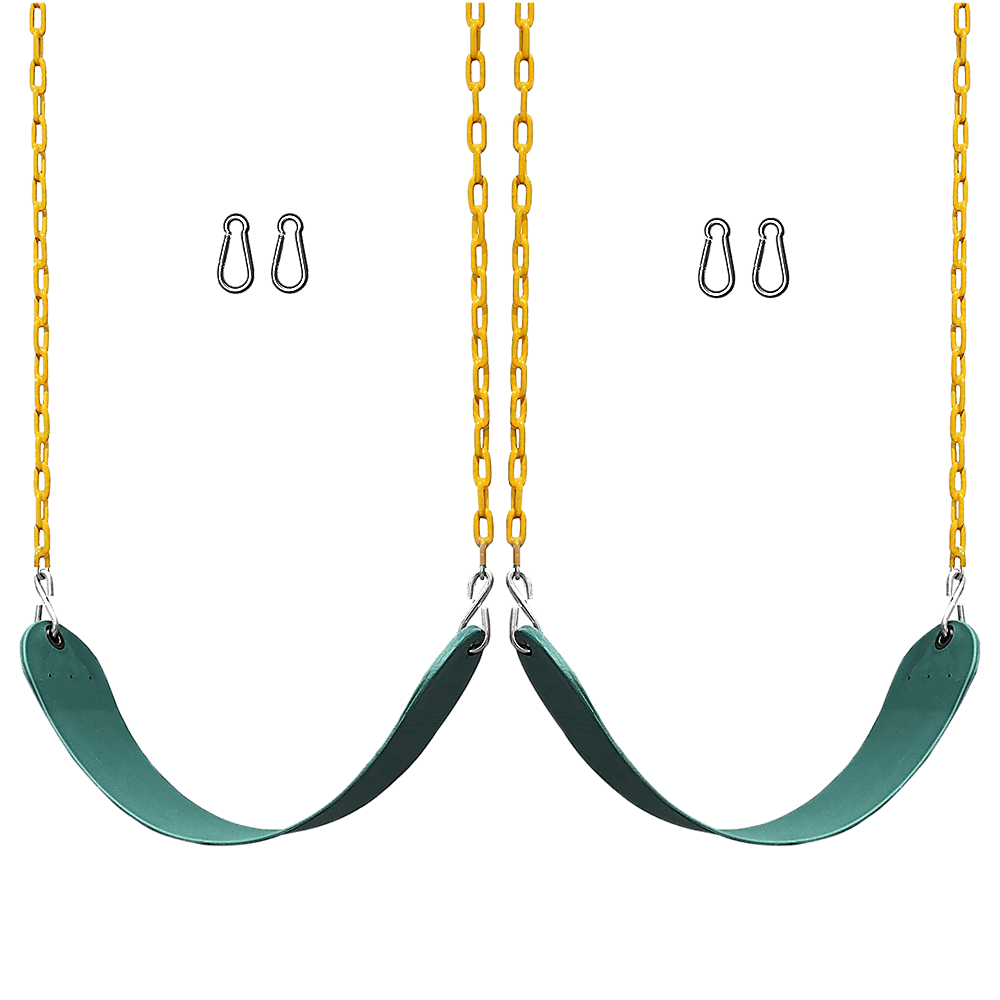 2 Pack Swings Seats Heavy Duty 66" Chain Plastic Coated Playground Swing - John Cootes