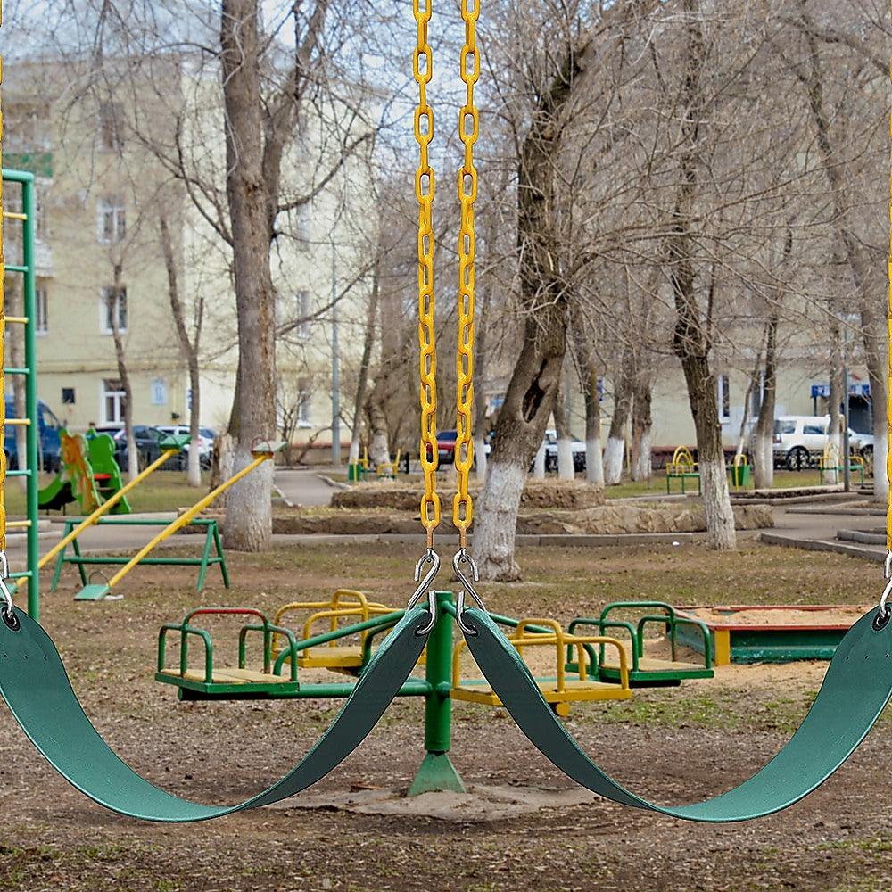 2 Pack Swings Seats Heavy Duty 66" Chain Plastic Coated Playground Swing - John Cootes