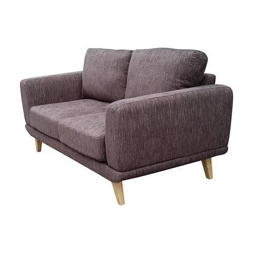 2 Seater Sofa Brown Fabric Lounge Set for Living Room Couch with Solid Wooden Frame - John Cootes