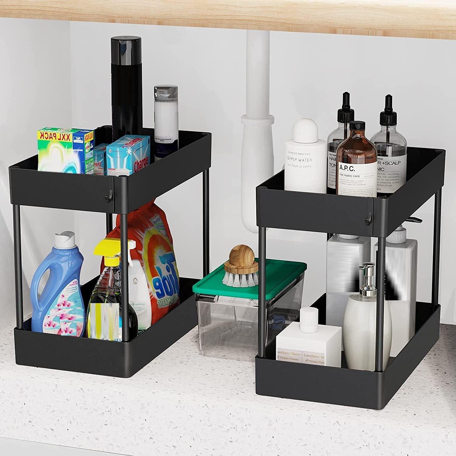 2 Tier Multi-Purpose Under Sink Organizer Shelf Storage Rack for Bathroom and Kitchen - John Cootes