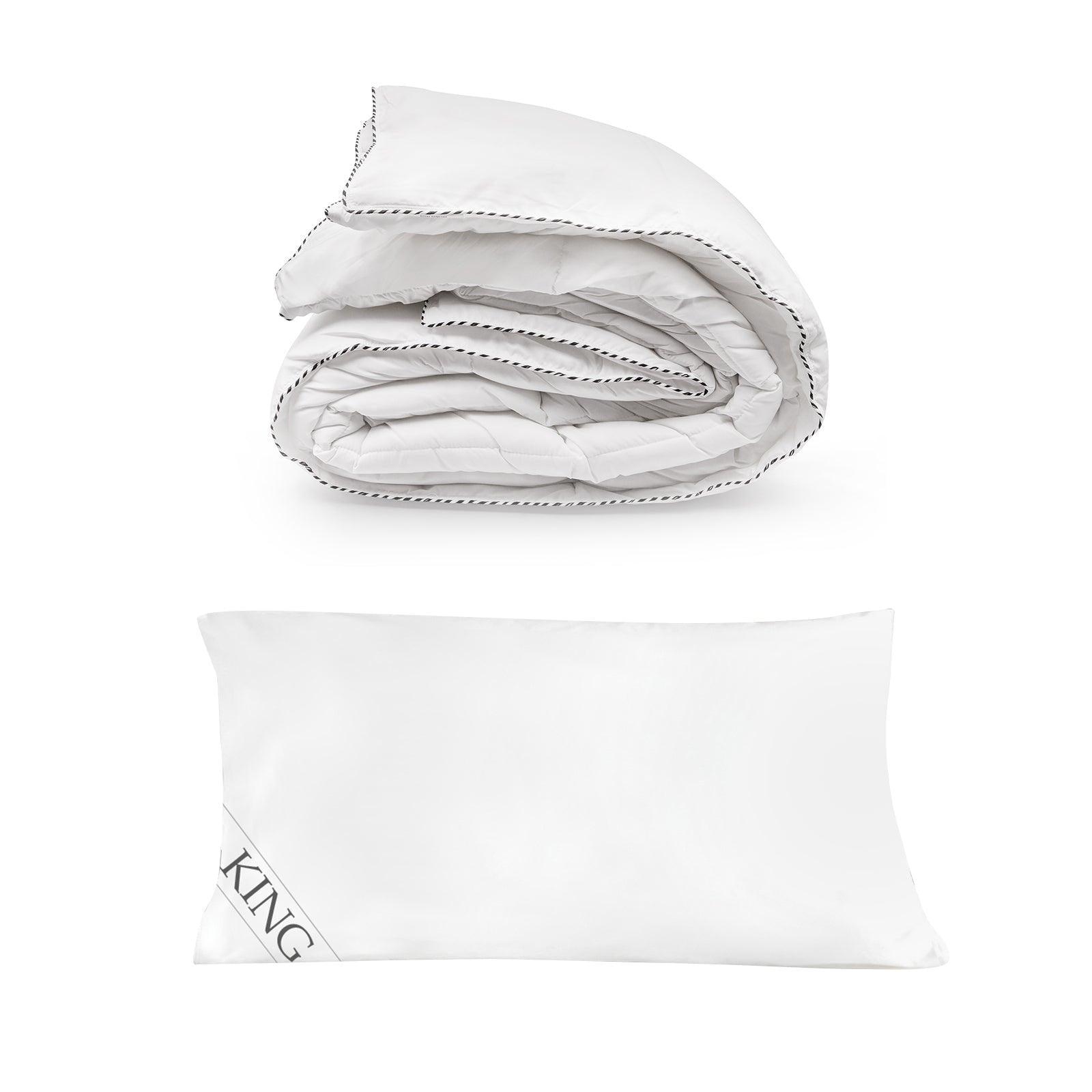 250GSM Bamboo Blend Quilt With 1100GSM Hotel Pillow Bedding Set - Double - John Cootes