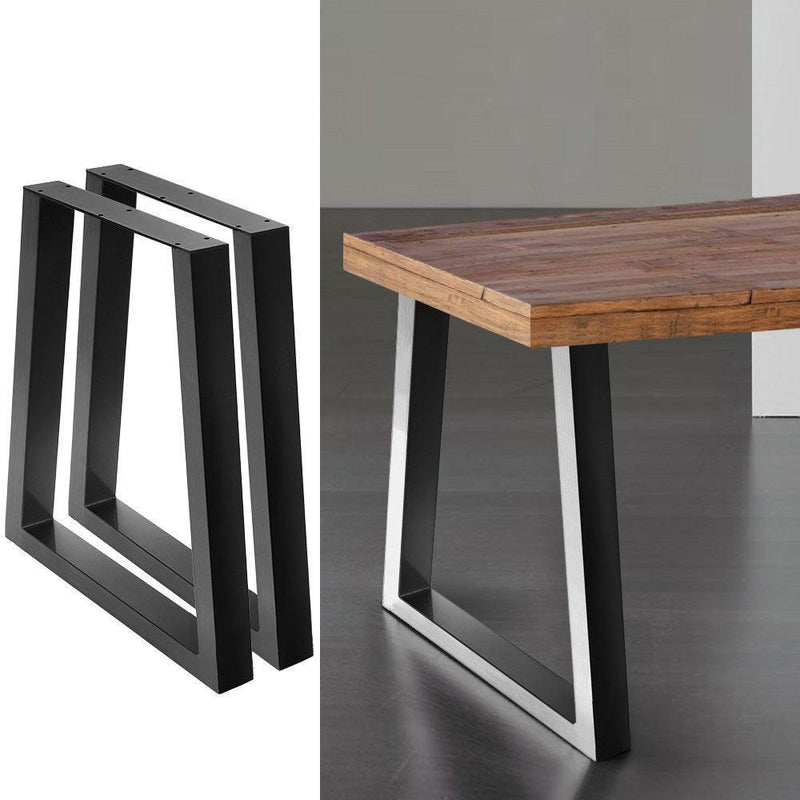 2x Coffee Dining Table Legs Steel Industrial Vintage Bench Metal Trapezoid 710MM - John Cootes