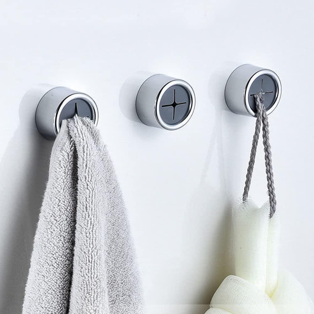 3 Pack Self Adhesive Round Towel Hooks for Kitchen and Bathroom - John Cootes