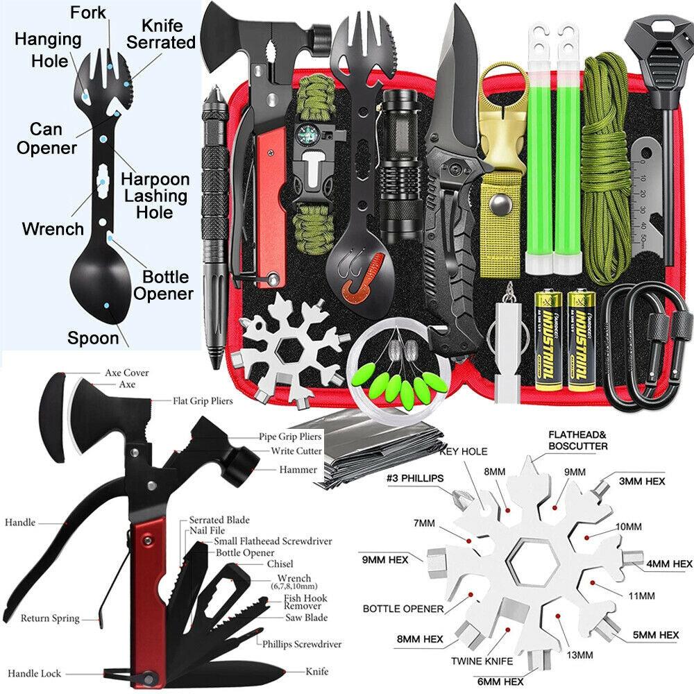 32 In 1 Emergency Survival Equipment Kit Camping SOS Tool Sports Tactical Hiking - John Cootes