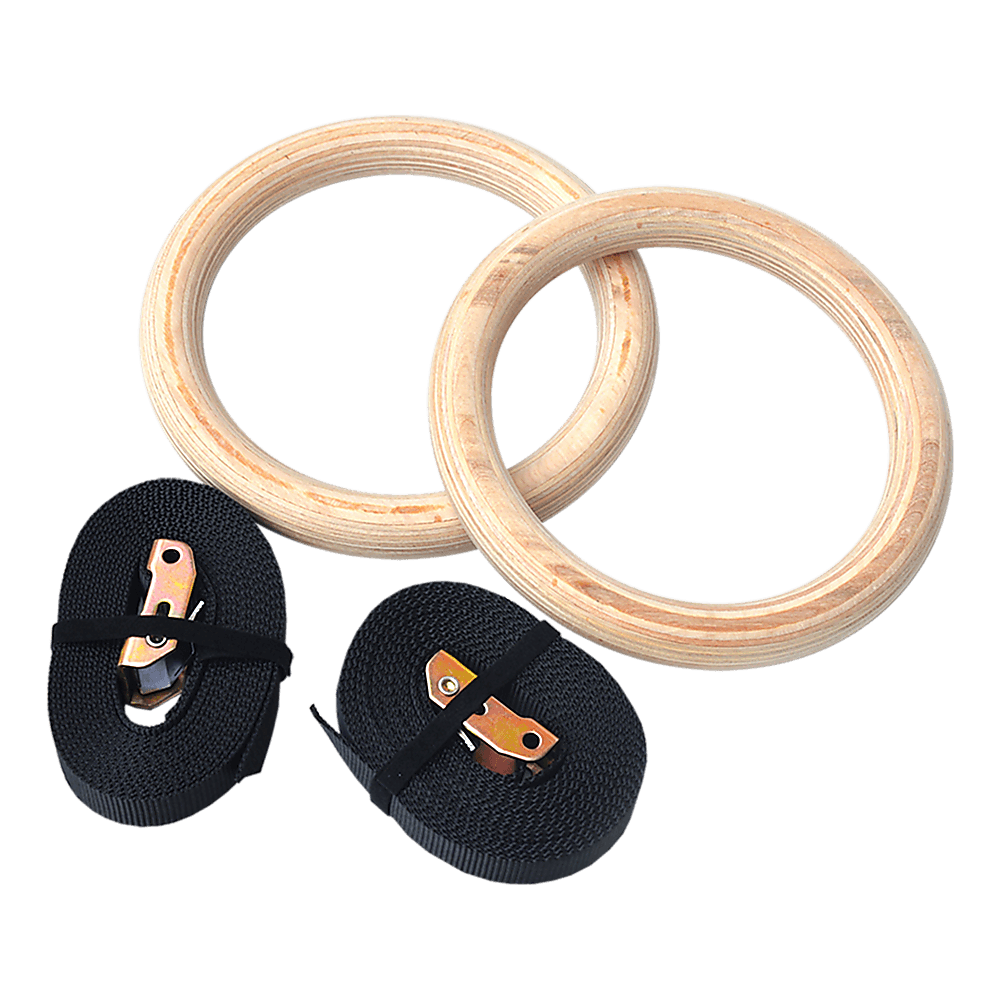 32mm Wooden Gymnastic Rings Olympic Gym Rings Strength Training - John Cootes