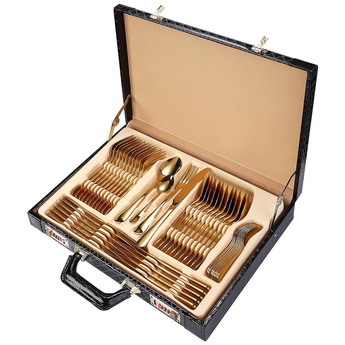 48-Piece Stainless Steel Gold Set, Knife Fork Spoon Flatware Set Cutlery Set, 12sets - John Cootes