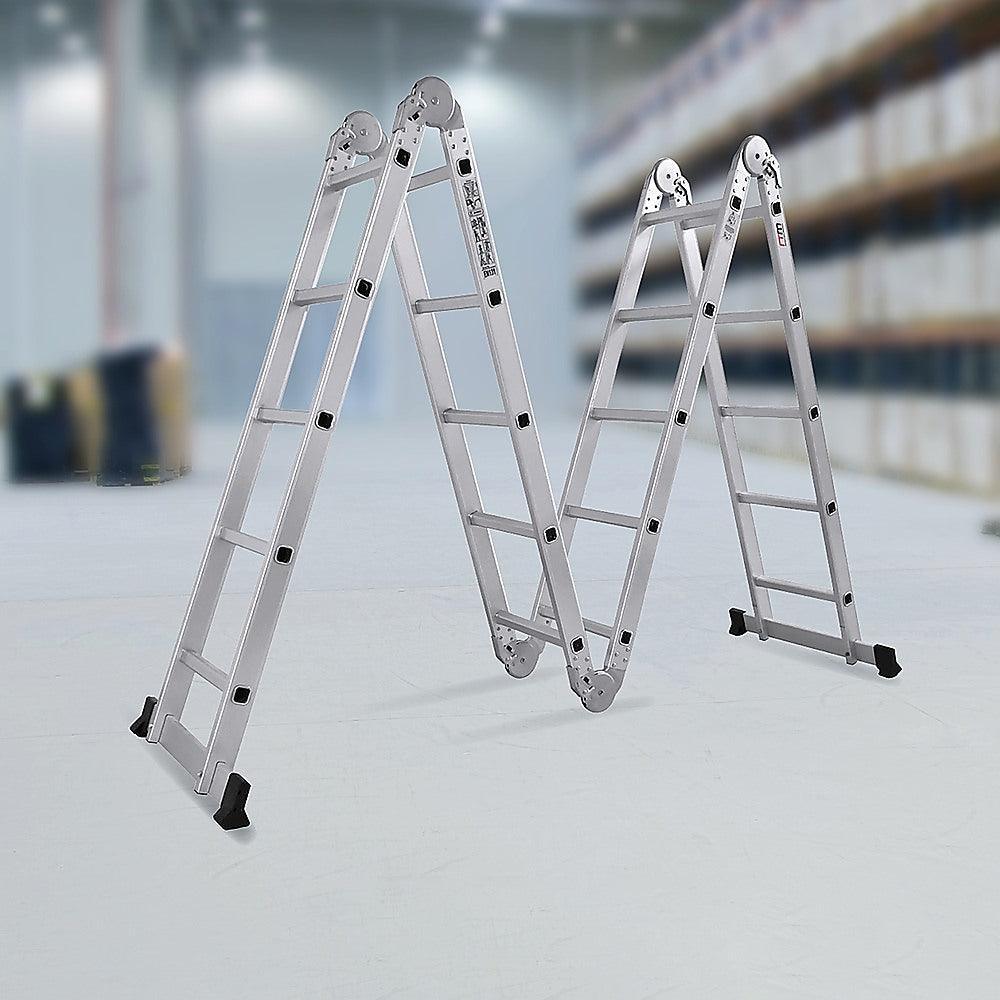 5.8m Multipurpose Ladder Aluminium Extension Folding Adjustable Step - John Cootes
