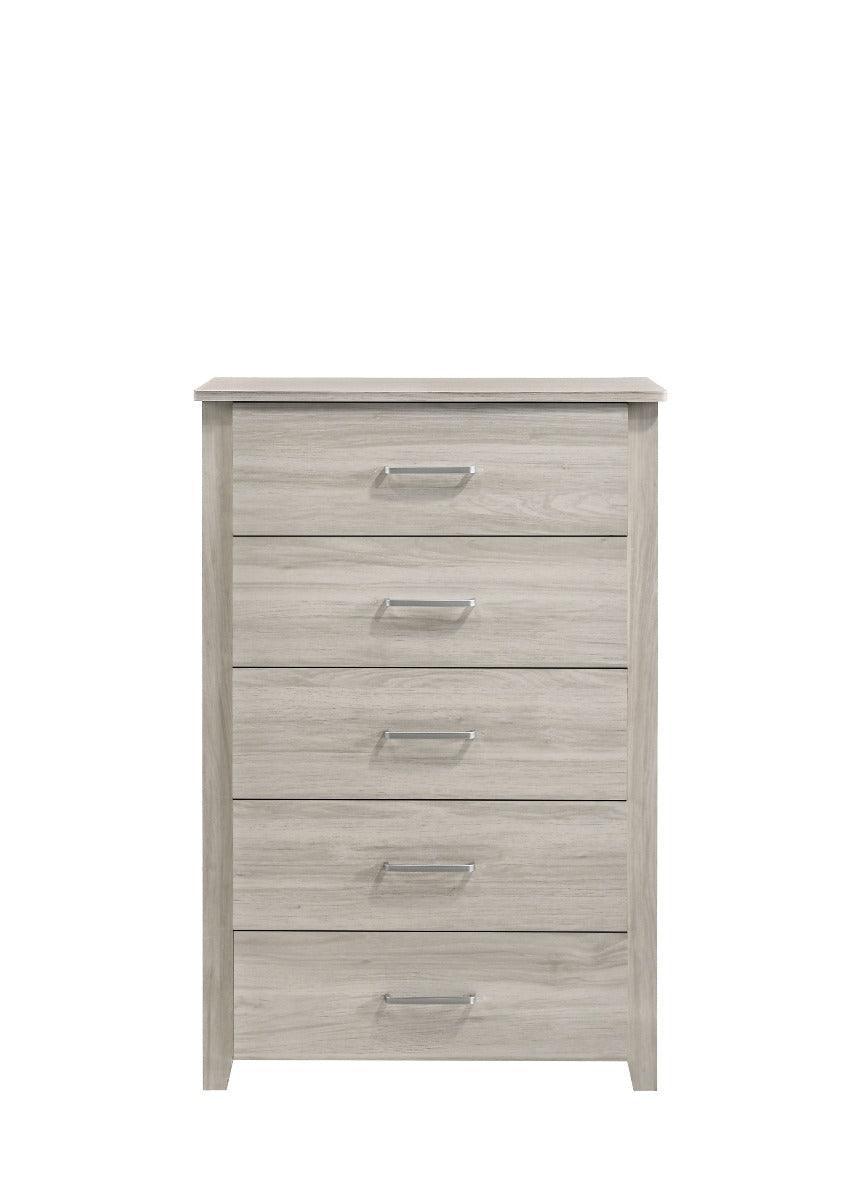 5 Chest Of Drawers Tallboy In White Oak - John Cootes