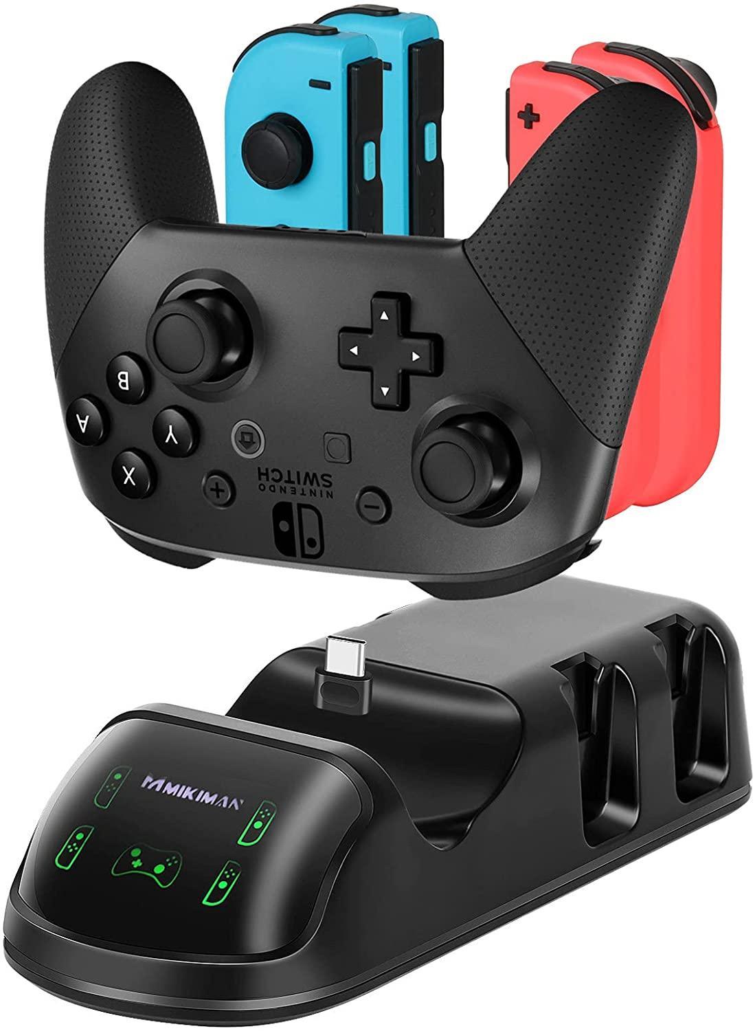 5 in 1 Controller Charger Dock for Nintendo Switch Joy-Cons and Pro Controller with LED Indicator and Type-C Charging Cable - John Cootes