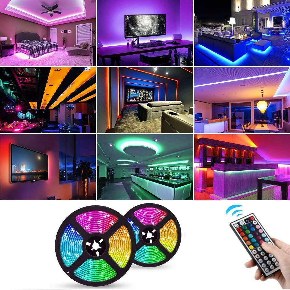 5050 RGB LED Strip Lights Waterproof SMD 300 IP65 5m 12V 44key IR Controller - John Cootes