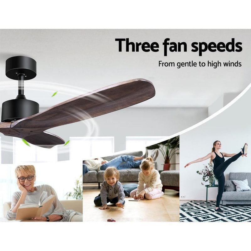 52'' Fan Remote Control 8H Timer 3 Speeds 3 Wooden Blades - John Cootes