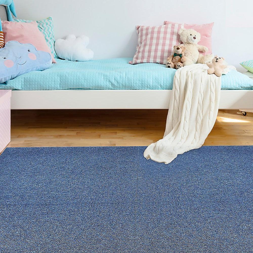 5m2 Box of Premium Carpet Tiles Commercial Domestic Office Heavy Use Flooring Blue - John Cootes