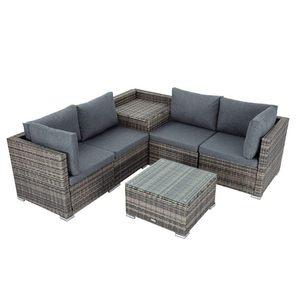 6PCS Outdoor Modular Lounge Sofa Coogee &#8211; Grey - John Cootes