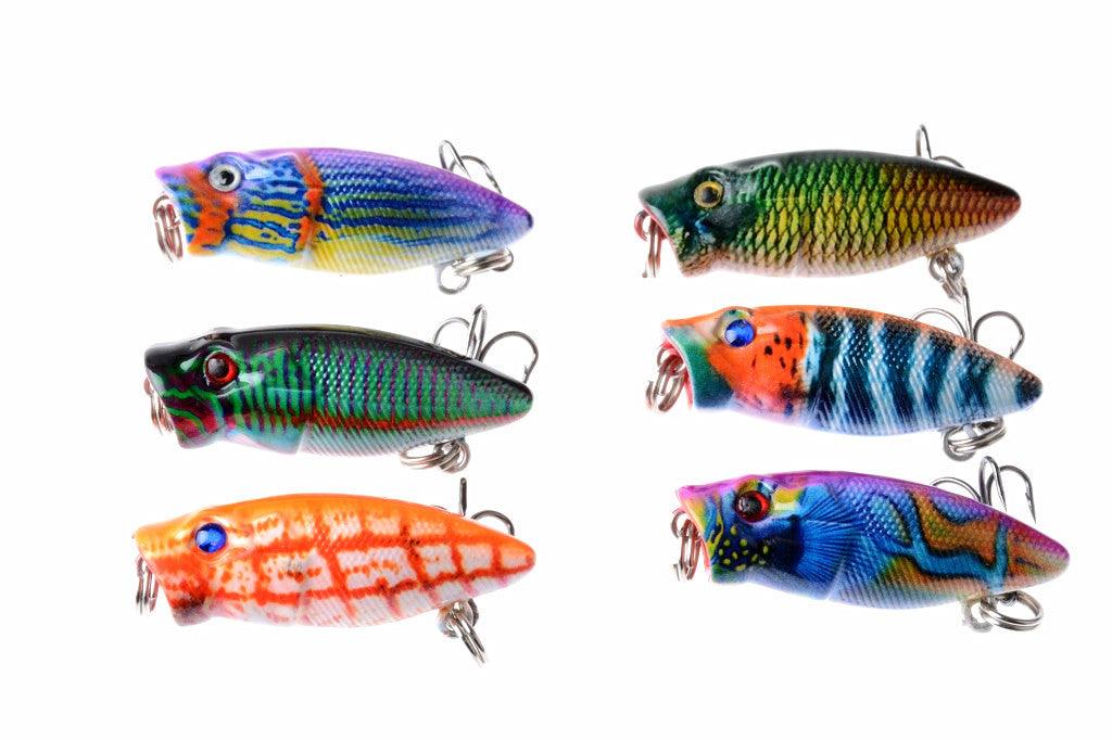 6X 3.5cm Popper Poppers Fishing Lure Lures Surface Tackle Fresh Saltwater - John Cootes