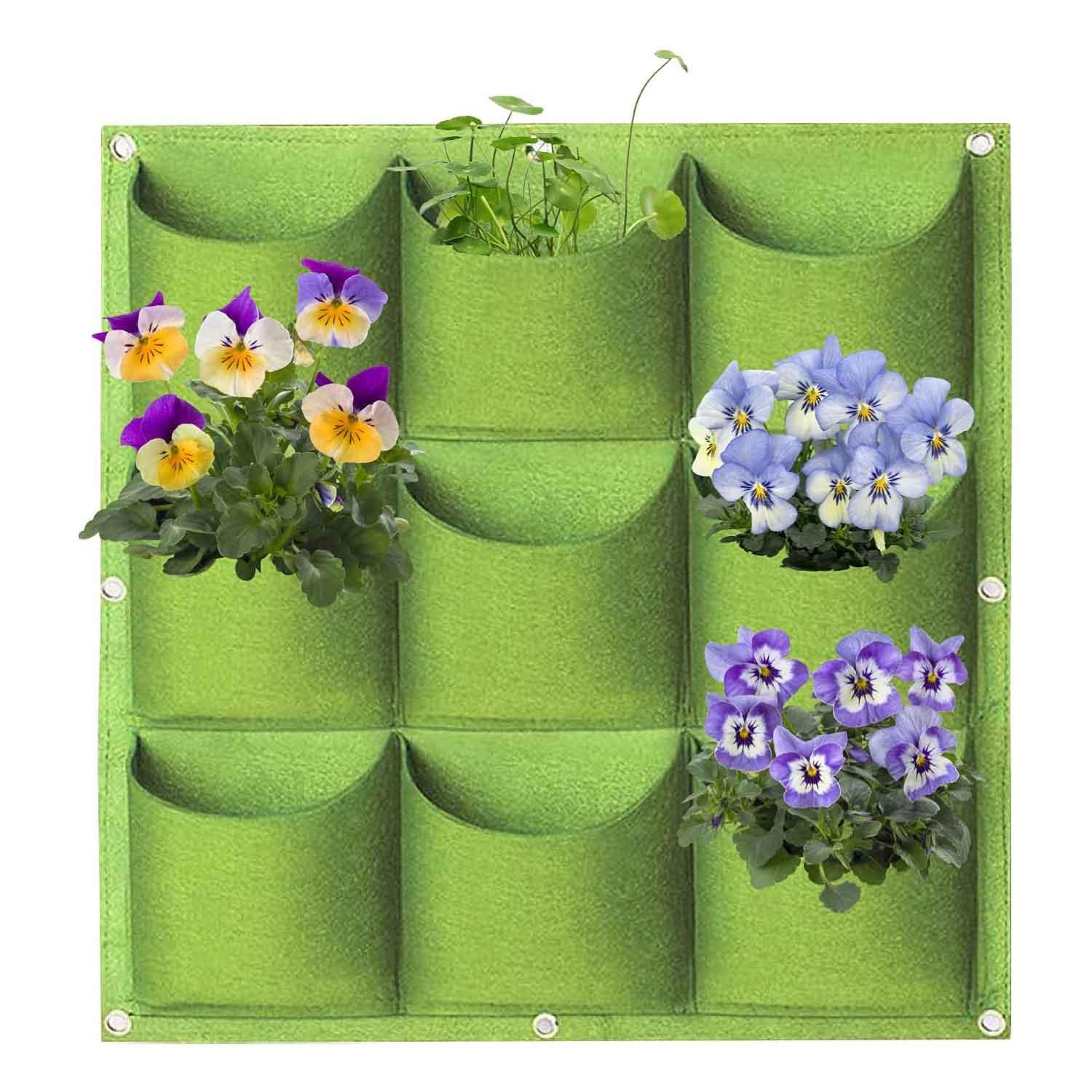 9 Pockets Wall Hanging Planter Planting Grow Bag Vertical Garden Veget