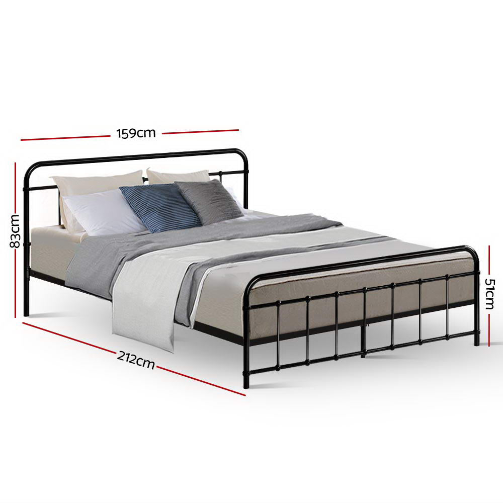 Artiss Bed Frame Metal Bed Frame LEO - Queen (Black)