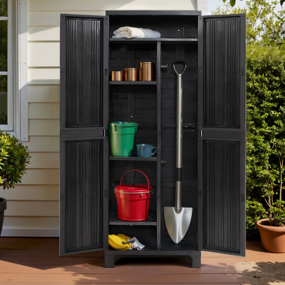 Gardeon Outdoor Storage Cabinet Box 173cm Lockable Cupboard Sheds Gara, image size:1000x1000