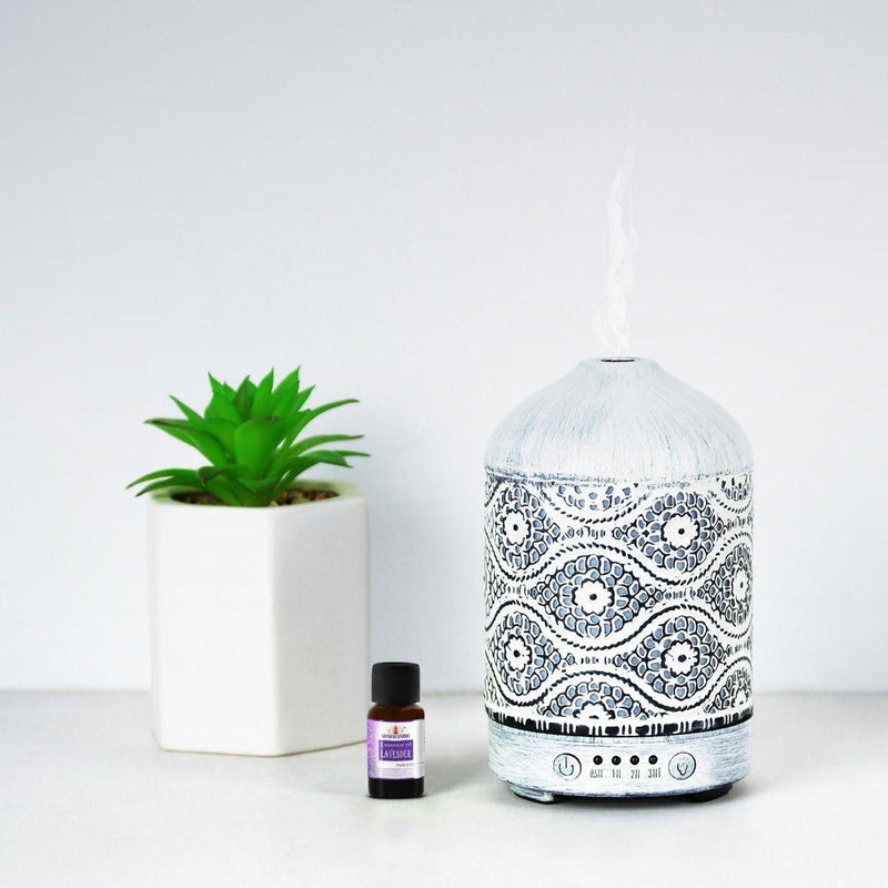 activiva 100ml Metal Essential Oil and Aroma Diffuser-Vintage White - John Cootes