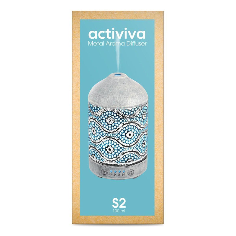 activiva 100ml Metal Essential Oil and Aroma Diffuser-Vintage White - John Cootes