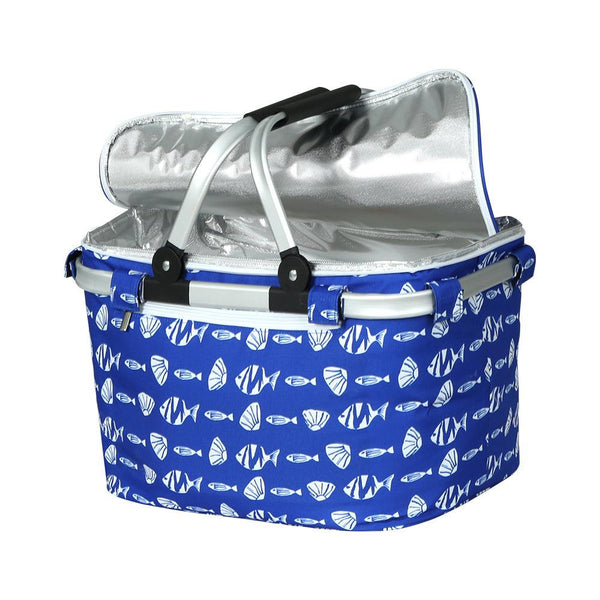 Alfresco Large Folding Picnic Bag Basket Hamper Camping Hiking Insulated Lunch Cooler - John Cootes