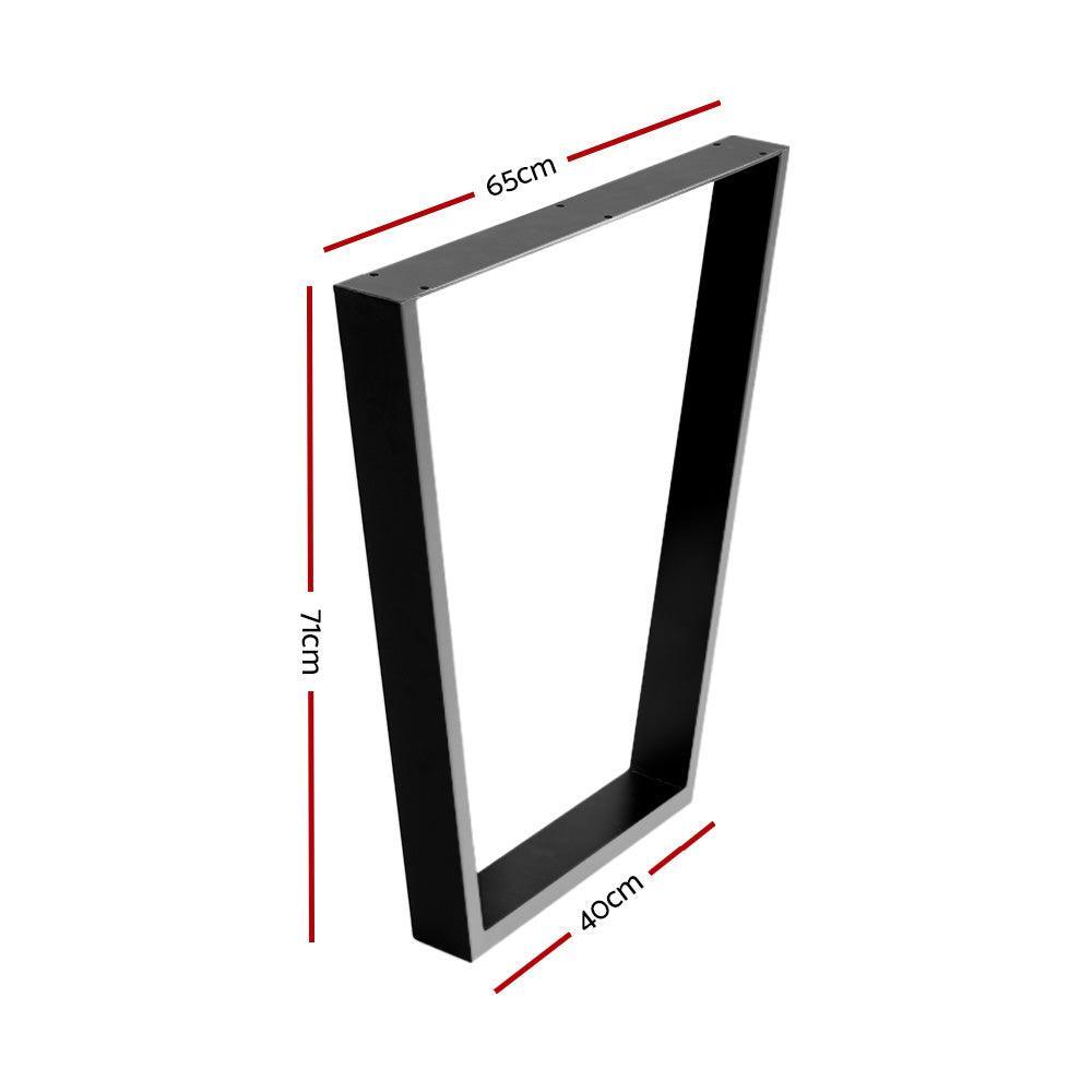 Artiss 2x Coffee Dining Table Legs 71x65/40CM Industrial Vintage Bench Metal Trapezoid - John Cootes