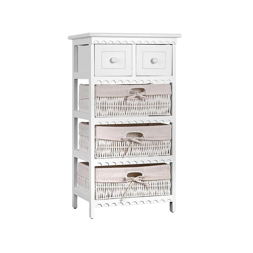 Artiss 3 Basket Storage Drawers - White - John Cootes