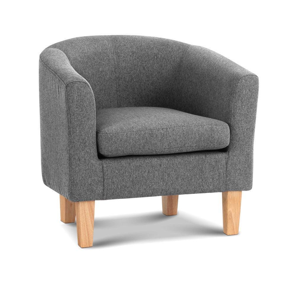 Artiss Abby Fabric Armchair - Grey - John Cootes