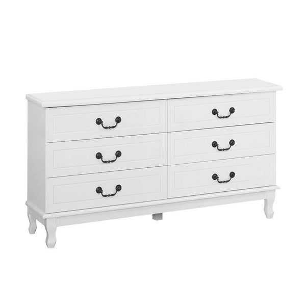 Artiss Chest of Drawers Dresser Table Lowboy Storage Cabinet White KUBI Bedroom - John Cootes