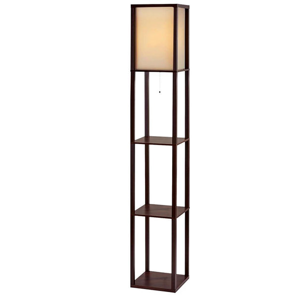 Artiss Floor Lamp Vintage Reding Light Stand Wood Shelf Storage Organizer Home - John Cootes