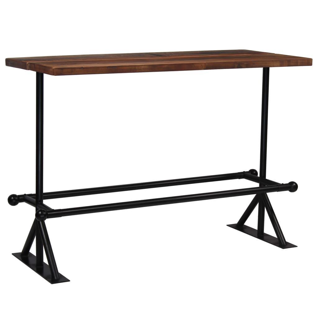 Bar Table Solid Reclaimed Wood Dark Brown 150x70x107 Cm - John Cootes