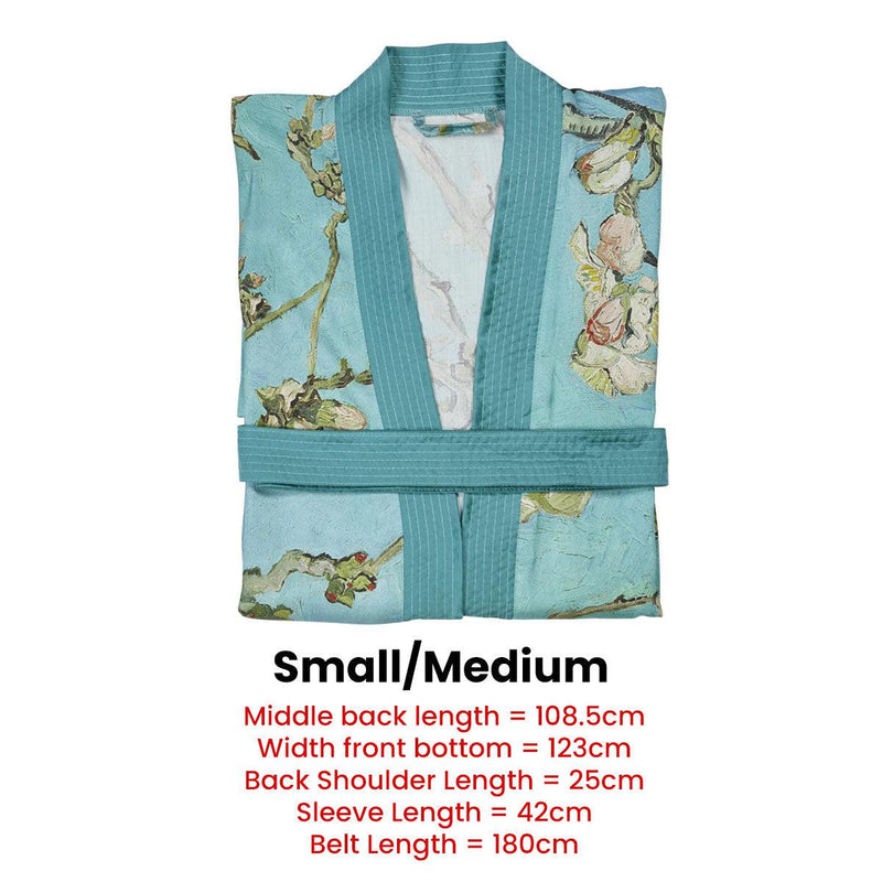 Bedding House Van Gogh Almond Blossom Blue Kimono Bath Robe Small/Medium - John Cootes