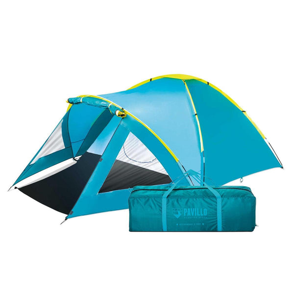 Bestway 2.4m x 2.1m Tent 3 Person UV Protected Double Layered Carry Bag Pegs - John Cootes