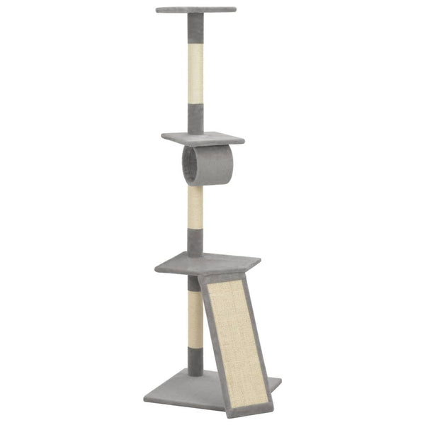 Cat Tree With Sisal Scratching Posts Grey 160 Cm - John Cootes