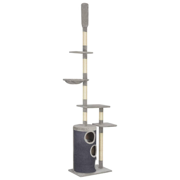 Cat Tree With Sisal Scratching Posts Grey 260 Cm - John Cootes