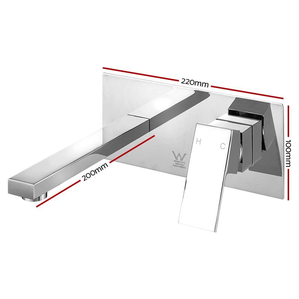 Cefito Bathroom Tap SET OF 2 Basin Mixer Wall Taps Faucet Sink Brass Silver WELS - John Cootes