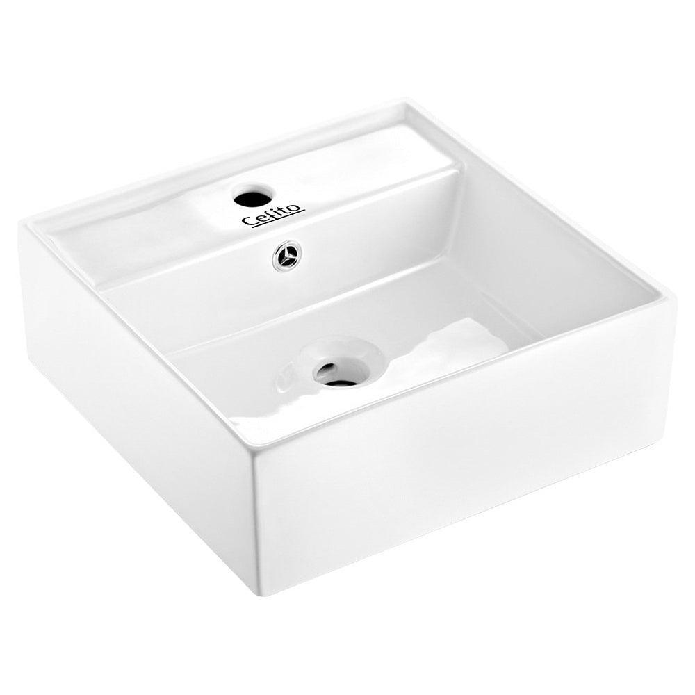 Cefito Ceramic Rectangle Sink Bowl - White - John Cootes