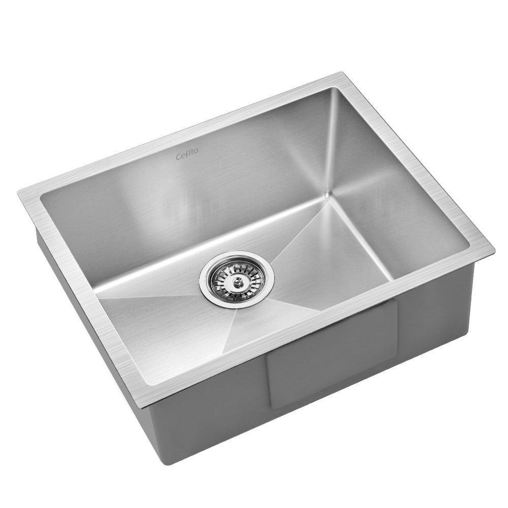 Cefito Stainless Steel Kitchen Sink 540X440MM Nano Under/Topmount Sinks Laundry Silver - John Cootes