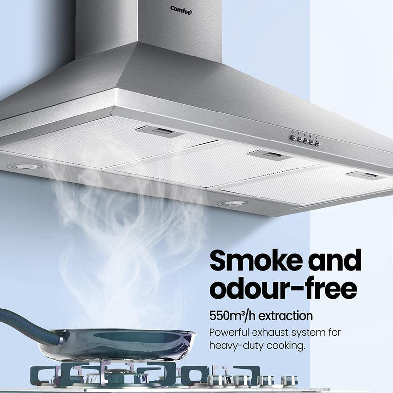 Comfee Rangehood 900mm Stainless Steel Canopy With 2 PCS Filter Replacement Combo - John Cootes