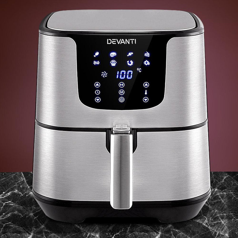 Devanti Air Fryer 7L LCD Fryers Oil Free Oven Airfryer Kitchen Healthy Cooker - John Cootes