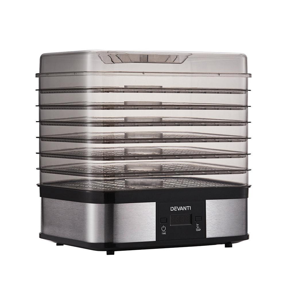 Devanti Food Dehydrator with 7 Trays - Silver - John Cootes