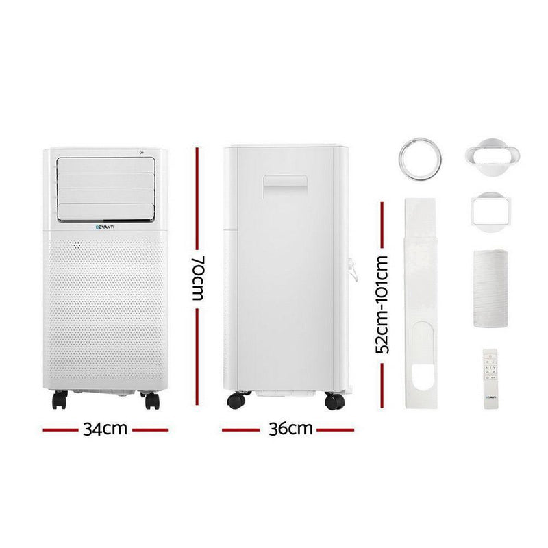 Devanti Portable Air Conditioner Window Kit Cooling Mobile Fan 9000BTU 2500W - John Cootes